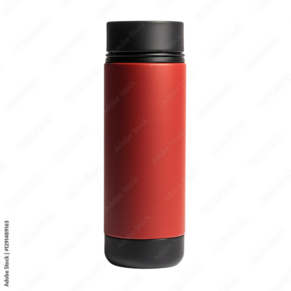 A Stylish Modern Thermos with Insulated Body Leak Isolated on Transparent Background A Stylish Modern Thermos with Insulated Body Leak Isolated on Transparent Background