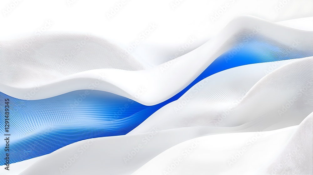 Naklejka premium White and blue abstract undulating shapes are creatively illustrated