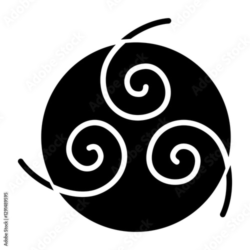 Spinning, storm icon in glyph style