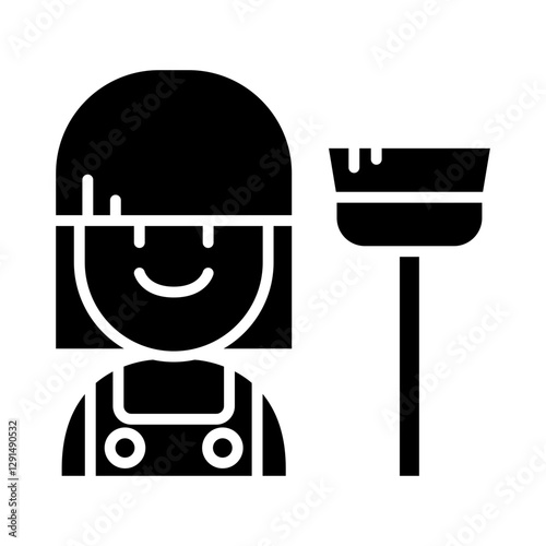 Housekeeper icon in glyph style