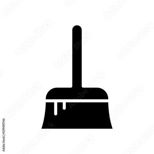 Broom icon in glyph style
