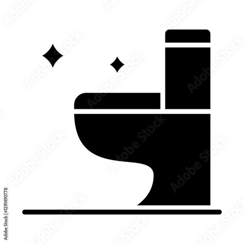 flush toilet icon in glyph style