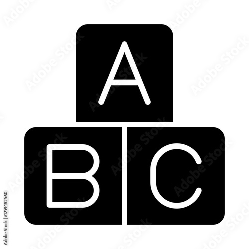 English language icon in glyph style