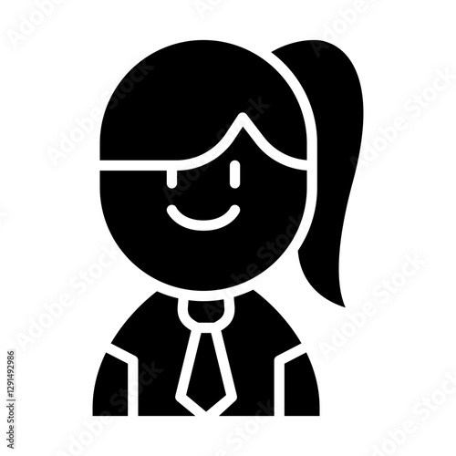 Student icon in glyph style