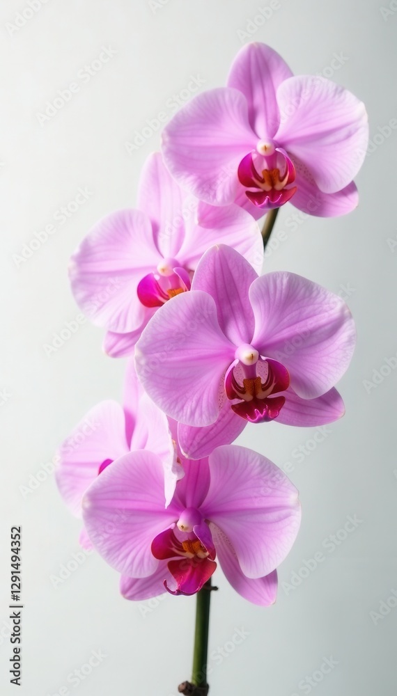 Delicate orchid blossoms, vibrant hues, pure white setting, yellow, fresh, flora Delicate orchid blossoms, vibrant hues, pure white setting, yellow, fresh, flora