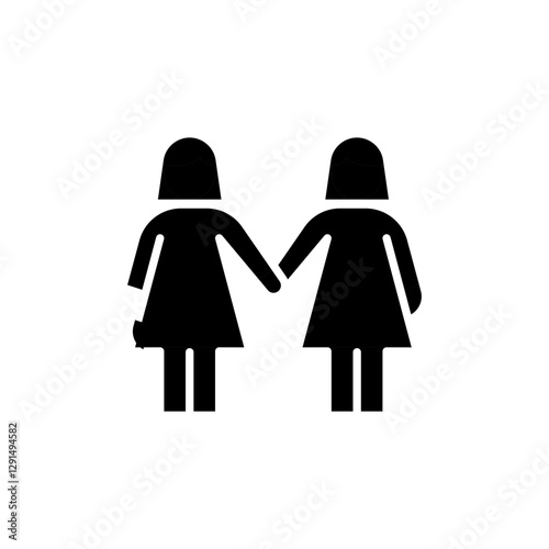 Lesbian icon in glyph style
