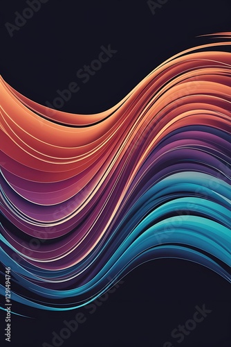Fluid color gradients with dynamic wave line effect vector illustration for wallpaper banner background card book illustration landing page