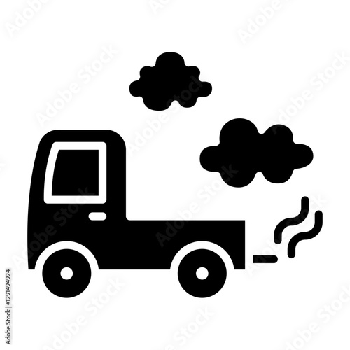Air pollution icon in glyph style