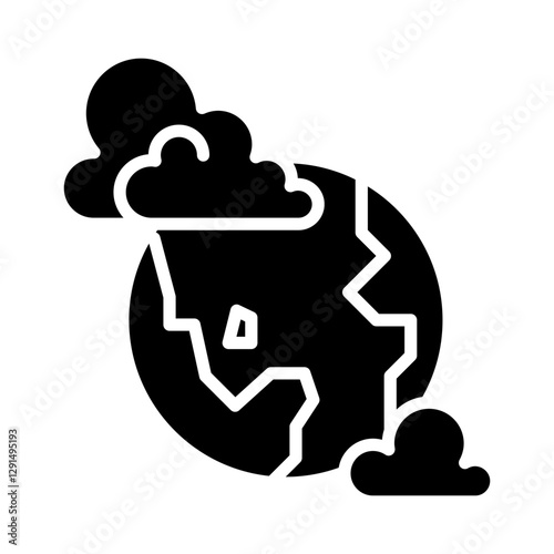 Air pollution icon in glyph style