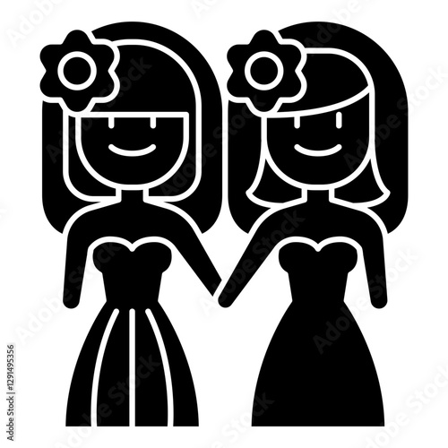 LGBT, Lesbian icon in glyph style