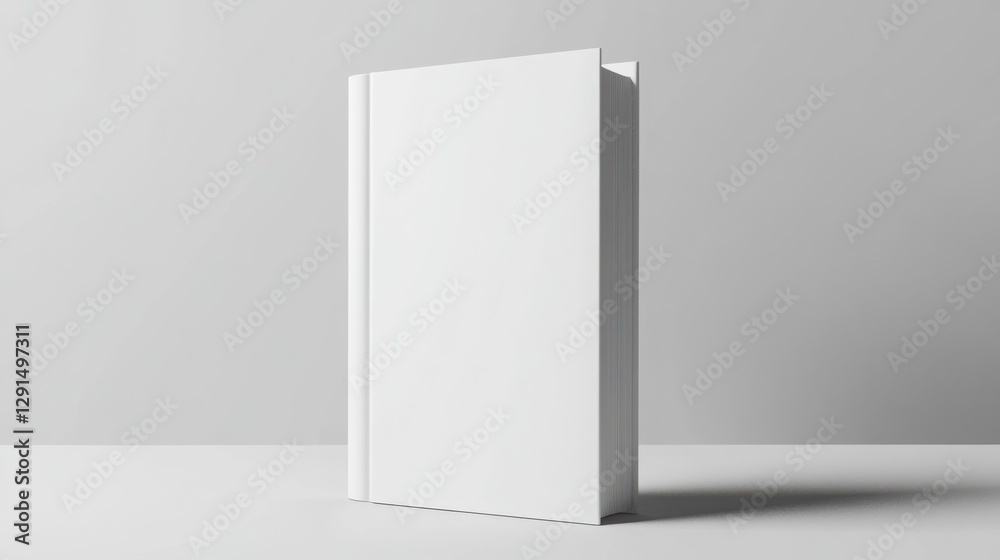 Blank White Book Cover Mockup Studio Shot Clean Minimal Design Publisher Template Blank White Book Cover Mockup Studio Shot Clean Minimal Design Publisher Template