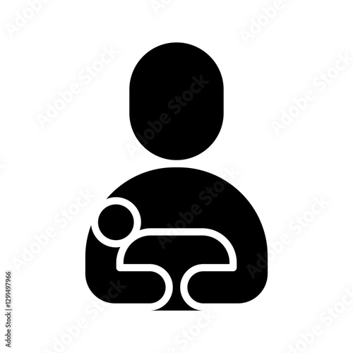 Baby with parent icon in glyph style