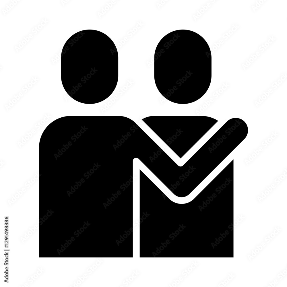 Hug icon in glyph style Hug icon in glyph style