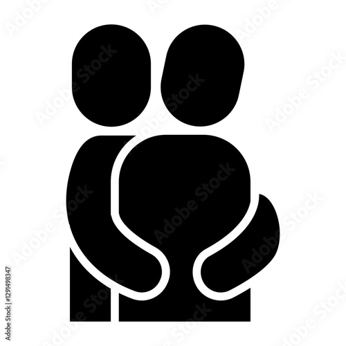 Hug icon in glyph style