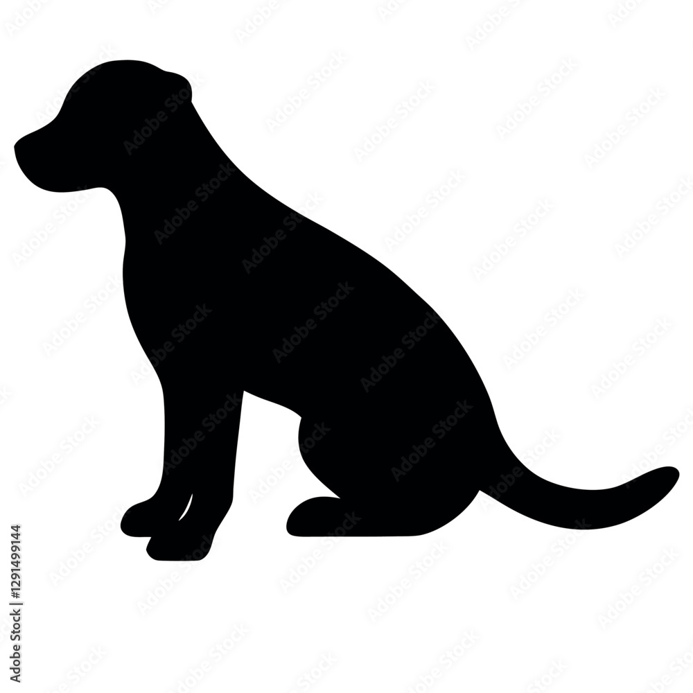 A dog vector silhouette, isolated white background A dog vector silhouette, isolated white background