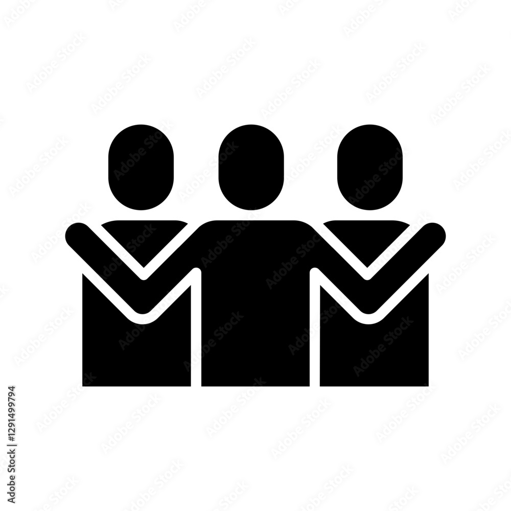Hug icon in glyph style Hug icon in glyph style