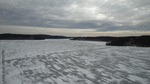 winter landscape with frozen river