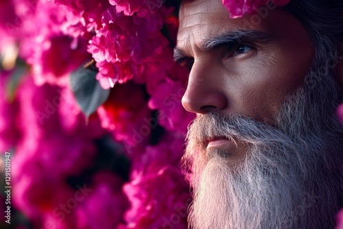 Valentine's day greeting from man or for man: impressive dazzling, image of loving middle eastern midlife man. Commercial conceptual art. Love confession. Perfect love match.