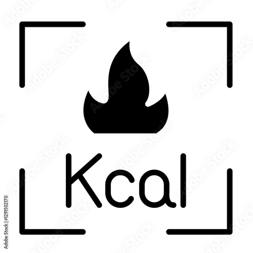 Burning calories icon in glyph style