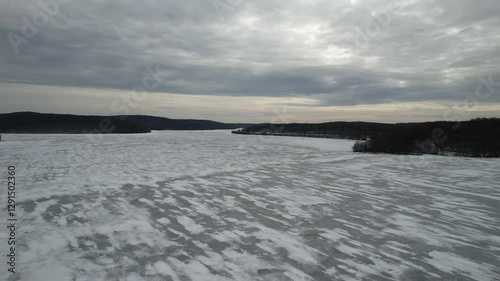winter landscape with frozen river