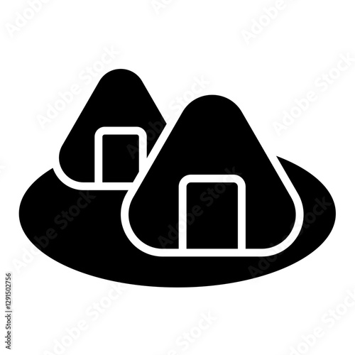 Onigiri icon in glyph style