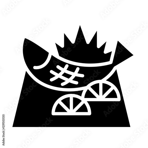 Saba fish steak icon in glyph style