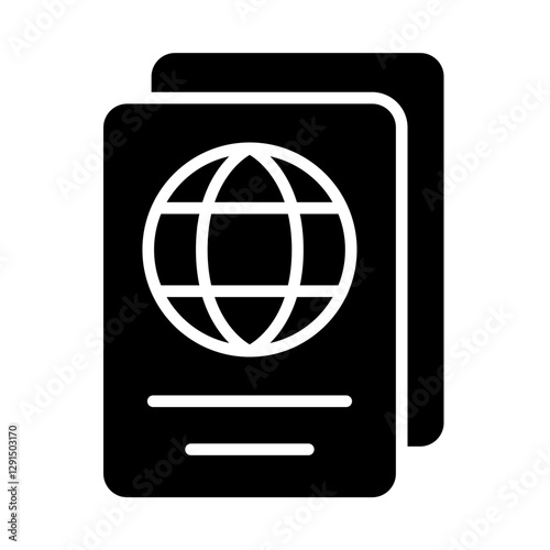 Passport icon in glyph style