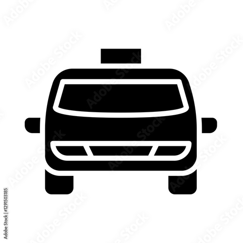 Taxi icon in glyph style