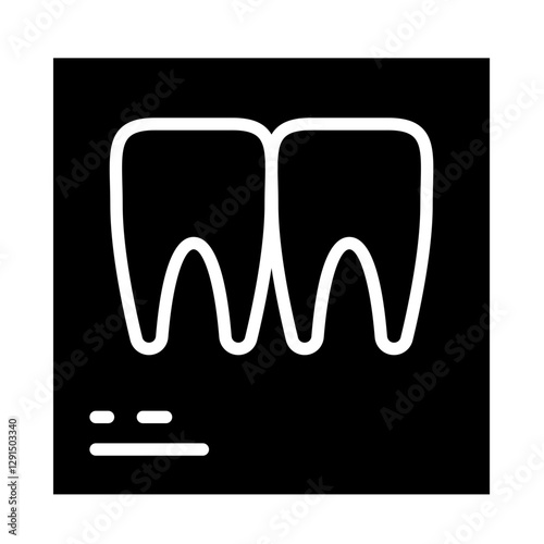 Teeth x-ray icon in glyph style