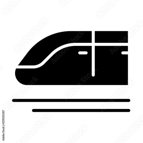 Train icon in glyph style