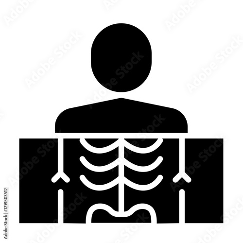 Bone scanning icon in glyph style