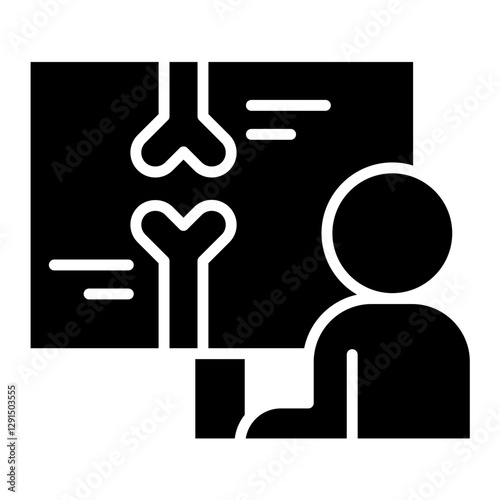 Bone scanning icon in glyph style