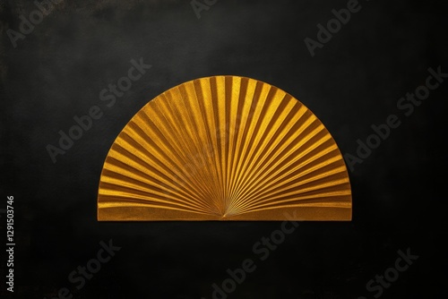 Golden fan shape radiates elegance with intricate patterns again