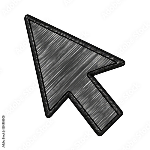 Sketchy Cursor: Free Hand Drawn Mouse Pointer isolated on transparent background