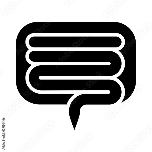 Intestine icon in glyph style