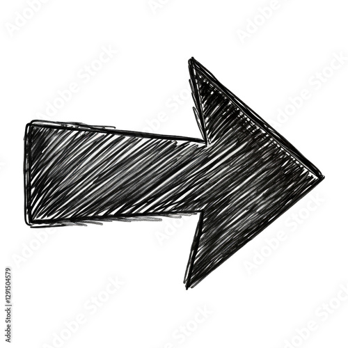 Hand-Drawn Right Arrow: Vector & PNG isolated on transparent background