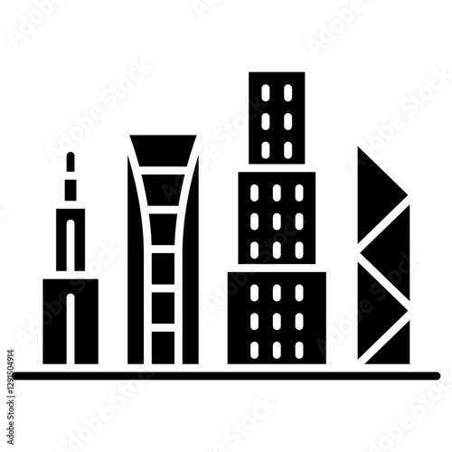Singapore city icon in glyph style