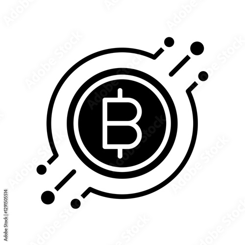 Cryptocurrency icon in glyph style