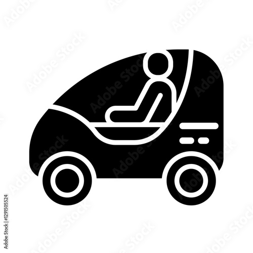 Smart car icon in glyph style