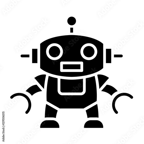 Robot icon in glyph style