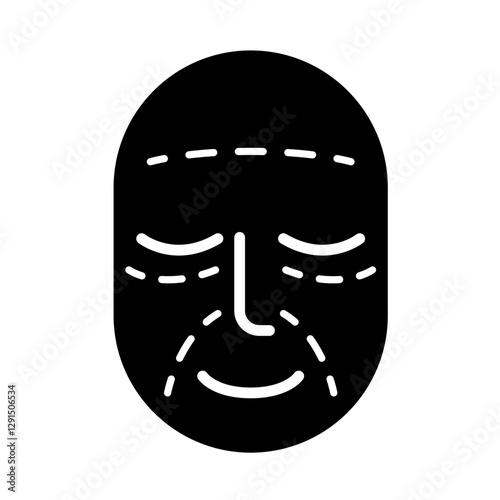 Botox facelift icon in glyph style