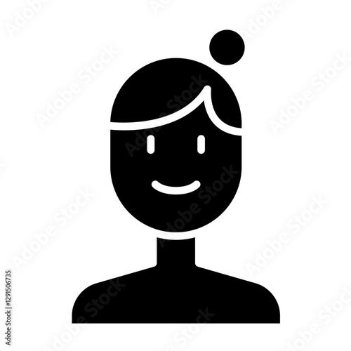 Lady icon in glyph style