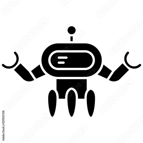 Robot icon in glyph style