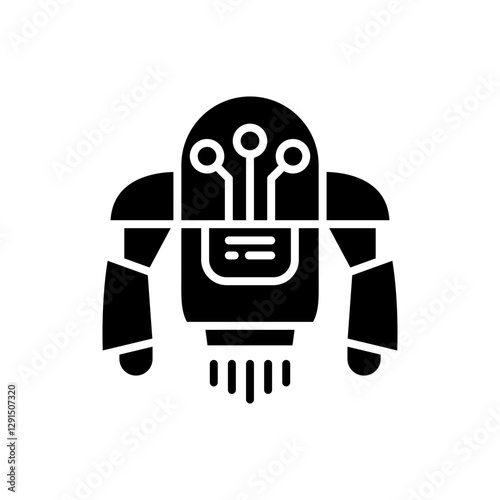 Robot icon in glyph style