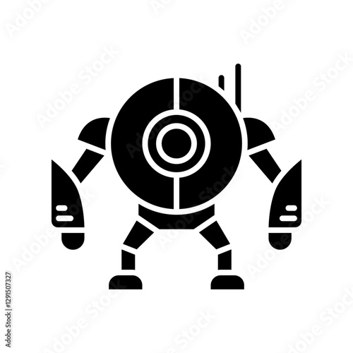 Robot icon in glyph style