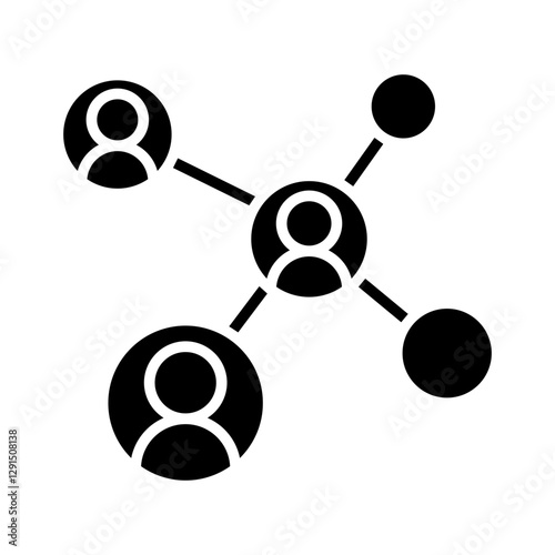 Social network icon in glyph style