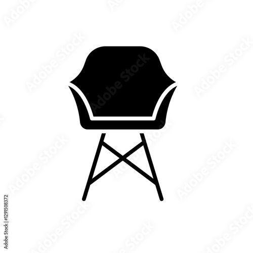 Modern Chair icon in glyph style