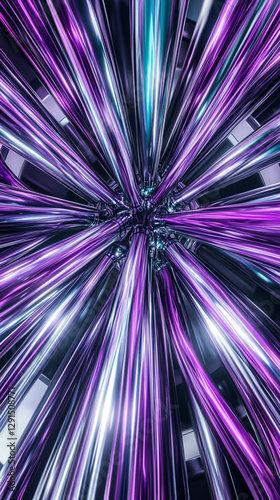 A purple and blue lighted image with a purple and blue spiral