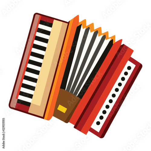 A vector illustration of Accordion Musical Instrument isolated on white background