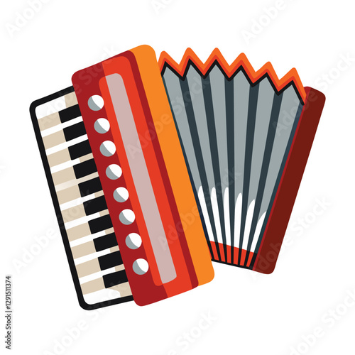 A vector illustration of Accordion Musical Instrument isolated on white background